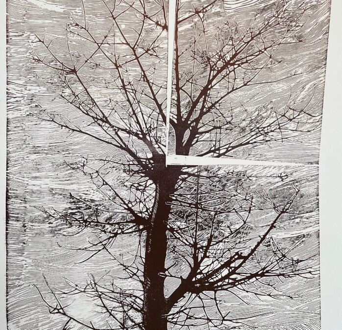 BAOBAB TREE THROUGH MY WINDOW, 2016 (LINOCUT)